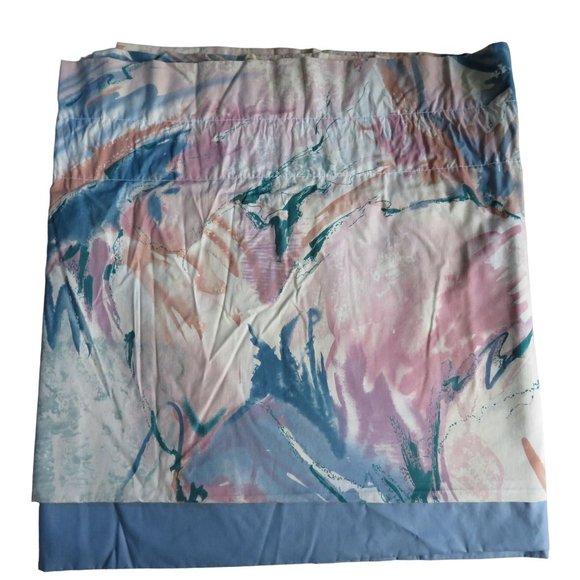 Vintage 80s JC Penny Blouson Valance Window Curtain Pink Blue 23 x 87 USA Made - Picture 3 of 8